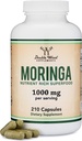 DWS Organic Moringa Capsules 1000mg - Poudre de Moringa pure pour l'énergie et le soutien immunitaire - Green Superfood Riche en antioxydants, vitamines essentielles et acides aminés - 105 Capsules Vegan
