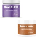 Amla Powder & Green Tea Superfood Supplement, Antioxidans Support, Hergestellt mit Älteren (90 Portionen) & Kürbis Gewürz (30 Portionen), Bio, Vegan