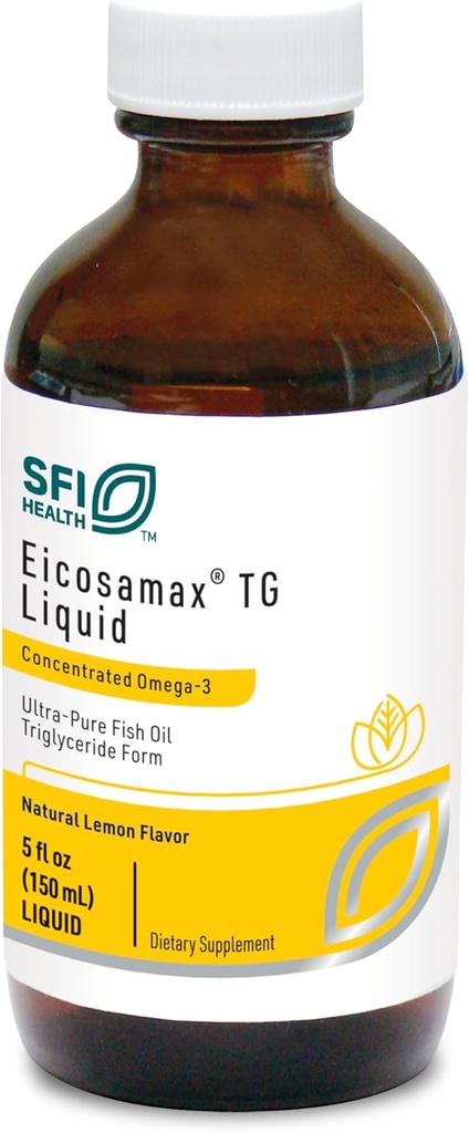 Klaire Labs SFI Gesundheit Eicosamax TG Fischöl - Ultra Pure Omega-3 Fischöl Pillen mit EPA/DHA - Sustainable Sourced - Natürliche Zitronengeschmack für keine Fishy Burps oder Nachgeschmack (30 Servierungen / 5 fl oz)