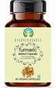 Kurkuma Extrakt 500mg - 60 vegetarische Kapseln | Haldi Extrakt | Curcuma Longa | Alle natürlichen | 100% Vegan | Glutenfrei | GMP zertifiziert.