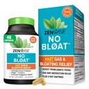 Zenwise Health No Bloat Digestive Enzyme for Gut Health, Gas & Bloating Relief - Multi Enzymes Digestion Supplement mit Probiotics, Ginger, Turmeric Dandelion & Lactase - Men & Women - 48 Count