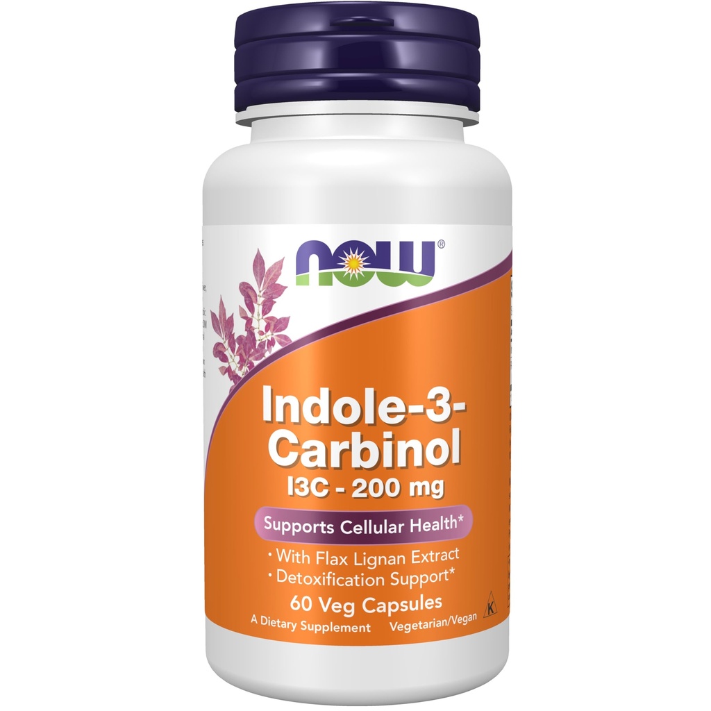 JETZT Nahrungsergänzungsmittel, Indol-3-Carbinol 200 mg mit Flax Lignan Extract, 60 Veg Kapseln