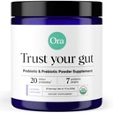Ora Organic Prebiotic und Probiotic Powder Supplement - 20 Billion Probiotics, 7 Strains für bestes präbiotisches Pulver, Non-GMO, Probiotika für Frauen, Männer und Kinder - Lavender Lemonade Flavor, 30 Servietten