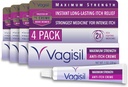 Vagisil Maximale Stärke Feminine Anti-Itch-Creme mit Benzocaine für Frauen, hilft, die Hefe-Infektion Irritation zu lindern, Gynäkologe getestet, schnell wirkend, Beruhigungen und Kühlen Haut, 1 Unze (Pack von 4)