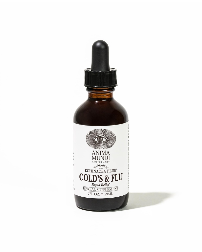 Anima Mundi Apothecary Cold's & Flu Tonic - Des gouttes de soutien immunitaire avec Echinacea, Ail, Turmeric Root & Fresh Ginger - Supplément liquide de soutien du système immunitaire (2oz / 60ml)