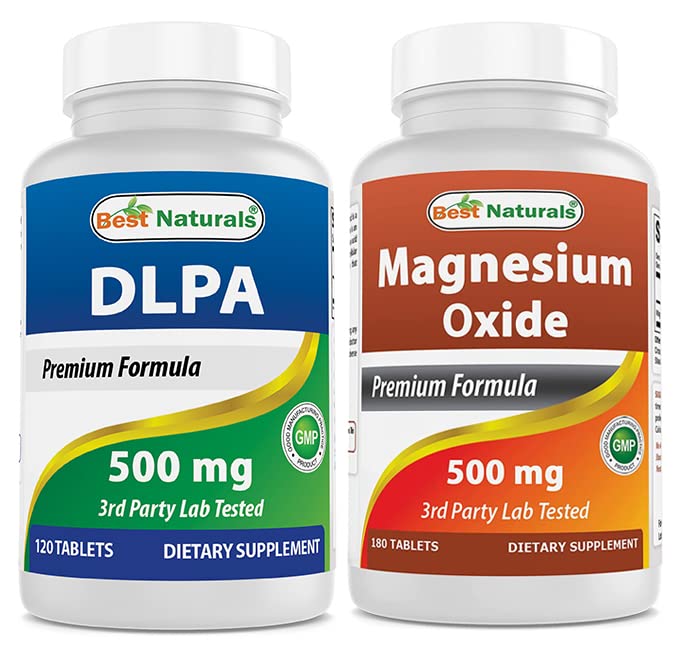 Meilleurs naturels DLPA 500 mg et oxyde de magnésium 500 mg