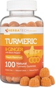 Gummies curcumines curcumines avec racine de poivre noir et de gingembre (100 comte) Supplément à croquer pour adultes et enfants - Soutien conjoint et Vegan Safe