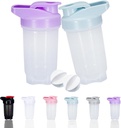 Bouteilles de shaker Protein Shakes Cup et 10-Ounce/300ML Bouteilles de shaker avec boules de fouet, set de shaker de protéines, plastique non-BPA(Bule+Purple(2PCS))