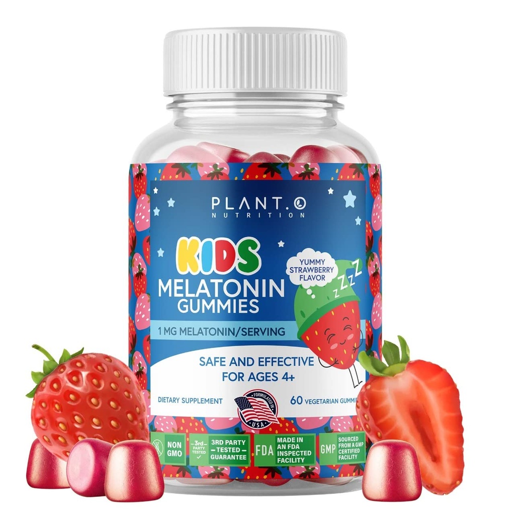Enfants Mélotonine Gummies [Fall Asleep Faster avec 100% sans drogue crème de fraise aromatisée Gummy] pour le soutien naturel du sommeil