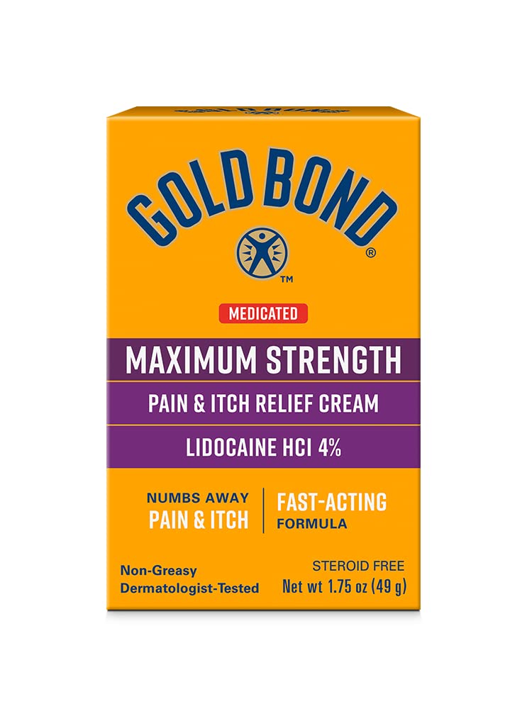 Gold Bond Crème de soulagement de la douleur et de la démangeaison, 1,75 oz, avec Lidocaine