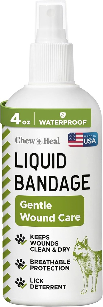 Pet Liquid Bandage für Hunde - 4 Unzen Spray mit Aloe - Wound Care für Hunde inklusive Schnitte, Schränke und Stiche - atmungsaktiv und wasserdicht