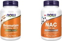 JETZT Ergänzungen, Bromelain 2.400 GDU/g - 500 mg, Natural Proteolytic Enzyme*, 120 Veg Kapseln & Beilagen, NAC 600 mg mit Selen & Molybdän, 250 Veg Kapseln