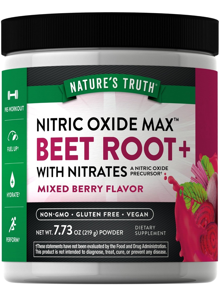 Nature's Truth Beet Root Powder, supplément à l'oxyde nitrique pour les hommes et les femmes.