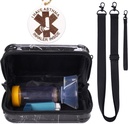 MGZNMTY Travel Carrying Case für Asthma Inhaler, Inhaler Spacer für Kinder und Erwachsene, Masken, Halter Tasche mit Schulter Crossbody Rope und Mesh Tasche für Medizin (nur Fall) (Schwarz Marmor)