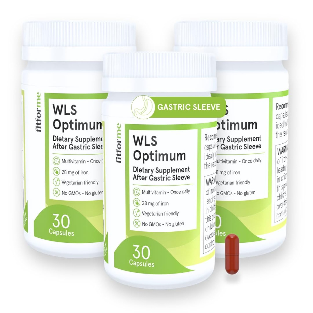 FitForMe Multivitamine bariatrique, adaptée pour la chirurgie des manches gastriques – Capsule d'un jour, alimentation de 3 mois, 90 Compte, Capsule WLS Optimum facile à avaler, Formulé scientifiquement – pour les hommes et les femmes