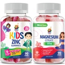Gommies de magnésium pour adultes - 500mg et Gommies de zinc pour enfants et adultes