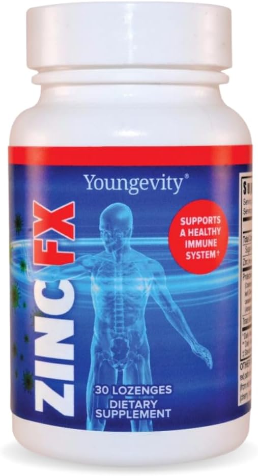 Youngevity Zinc Fx - Zink + Trace Minerals + Elderberry + Astragalus - Immununterstützung Chewable - Highly Absorbable - Delicious - 30 Lozenges (Pack mit 4)