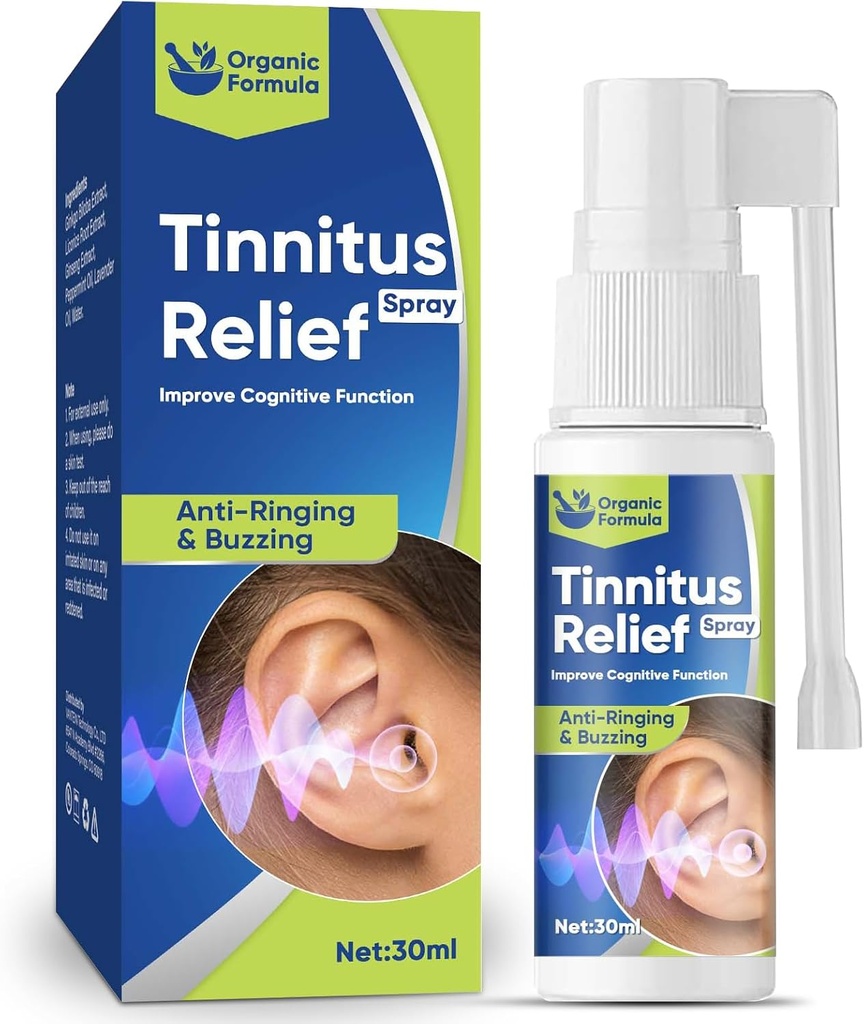 TUHIMO Tinnitus Rëliëf für Ringen Ohren,Natureffektive Tinnitus Behandlung Spray,30ml-Blue