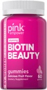 PINK Biotin Gummi für Frauen | 60 Graf | Vitamin für Haar, Haut und Nägel | Frucht Geschmack | Non-GMO & Gluten Kostenlos