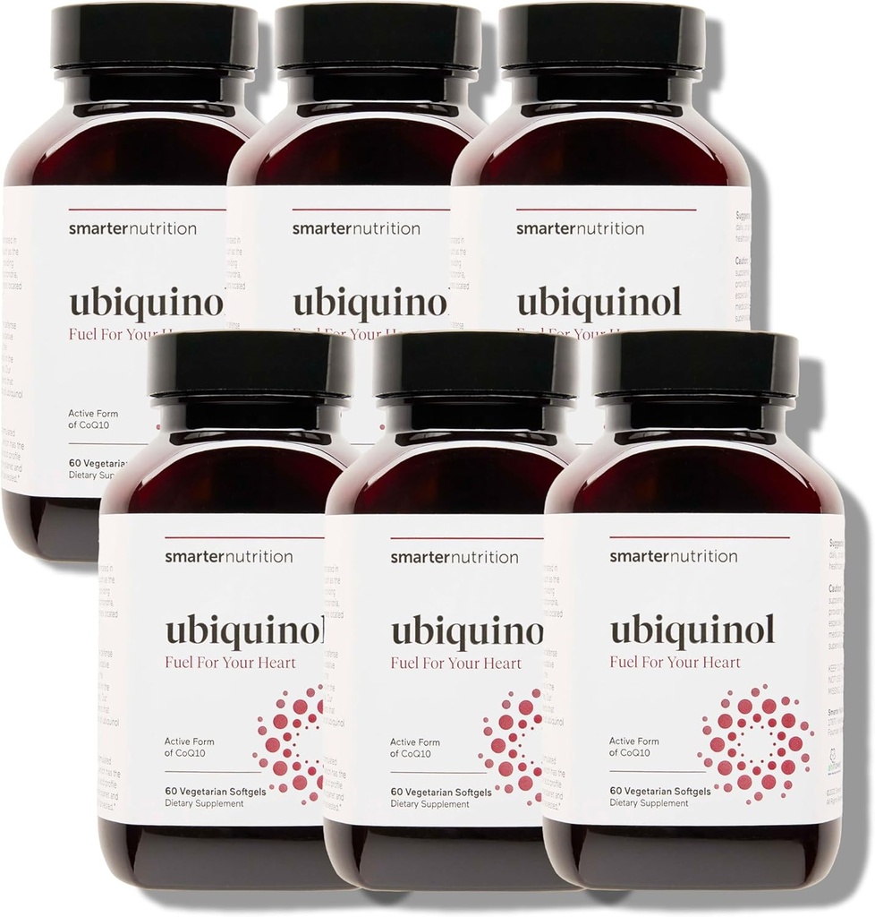 SMARTERNUTRITION Ubiquinol 100mg + Natural Plant-Based Complete Omega 3 6 9 - Klinisch untersucht Ahiflower® Oil - Ultra Absorption CoQ10 für Herzunterstützung - Non-GMO - 360 Softgels[180-Day Supply]