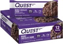 Quest Nutrition Double Chocolat Barres protéinées en morceaux, 20g Barres protéinées, 1g de sucre, 4g de glucides nets, sans gluten, Keto Friendly, 12 Compte