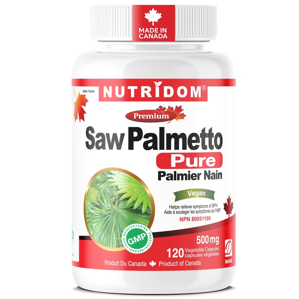Nutridom Saw Palmetto 500mg, Non-GMO, Vegan, Glutenfrei, Sojafrei und Dairy Free (120 Count)