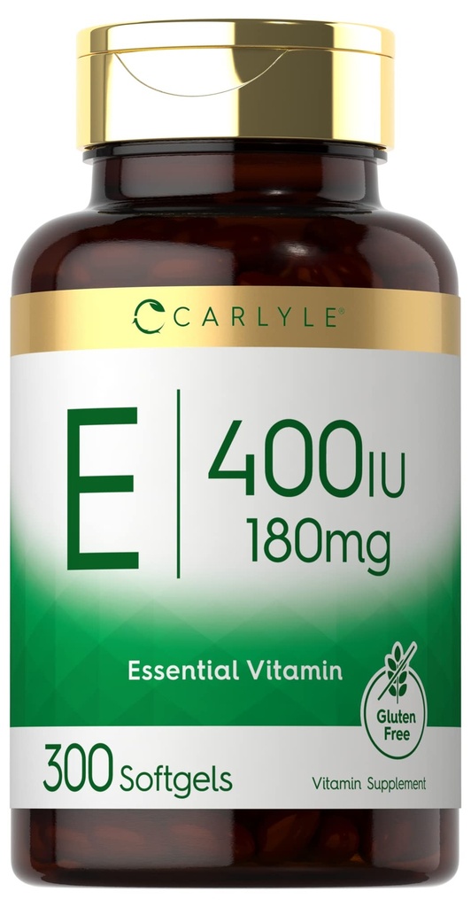 Carlyle Vitamin E Softgel Kapseln 400 IU | 180mg | 300 Count | Non-GMO und glutenfreie Formel