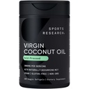 Sports Research® Organic Coconut Oil Capsules 3000MG - Cold Pressed Extra Virgin Coconut Oil mit Medium Chain Triglyceride (MCT) - Vegan Friendly & Non-GMO Verified - 120 Softgels