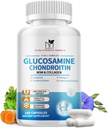 Glucosamin Chondroitin MSM Kapseln, Glucosamin 1500mg mit Collagen, Turmeric, Joint Supplements für Herren,180 Kapseln