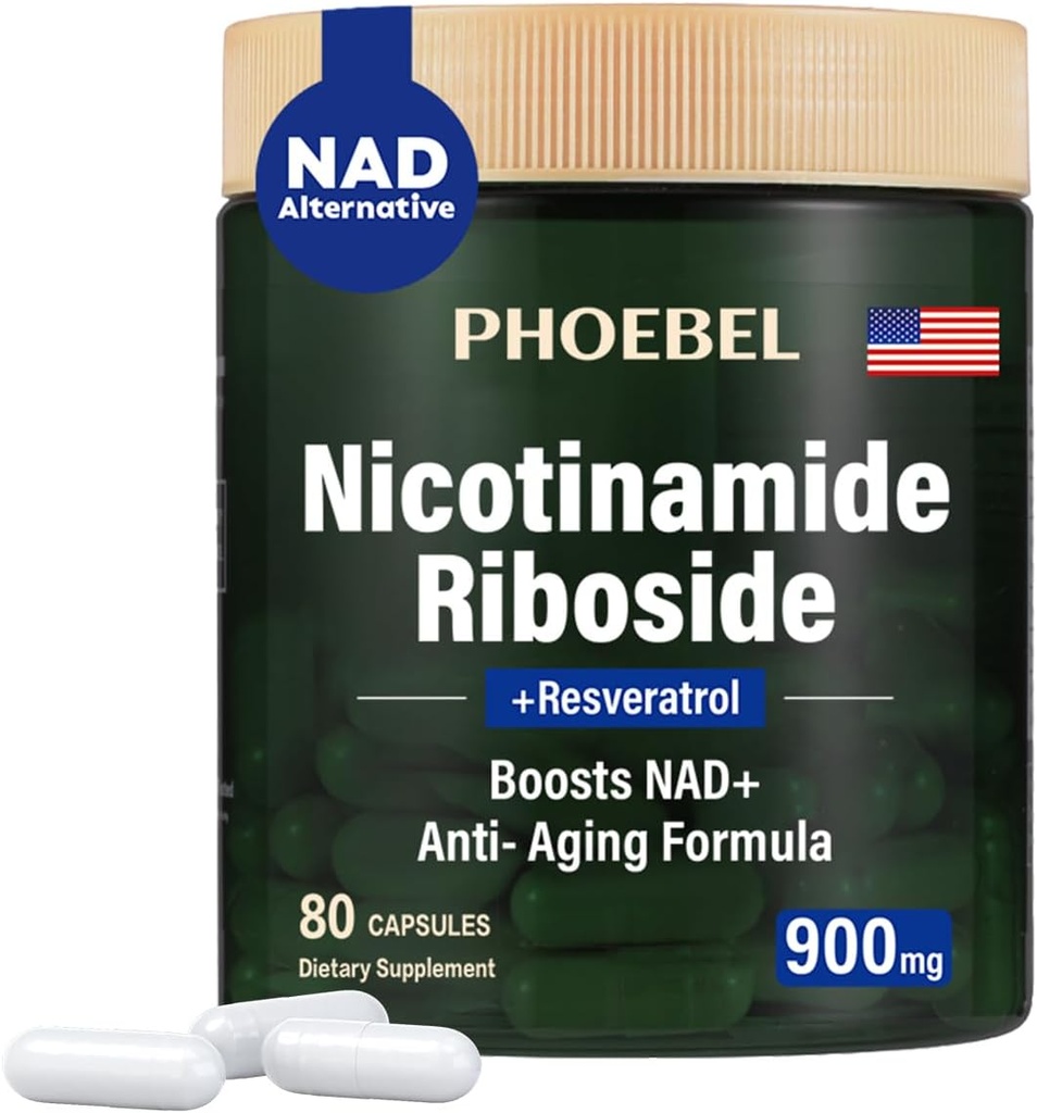 Neue Ergänzung Nicotinamid Riboside Resveratrol-900mg, Ergänzung für Männer und Frauen(80 Kapseln)
