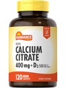 Citrate de calcium Sundance avec vitamine D3-400 mg-120 Caplets Petite-