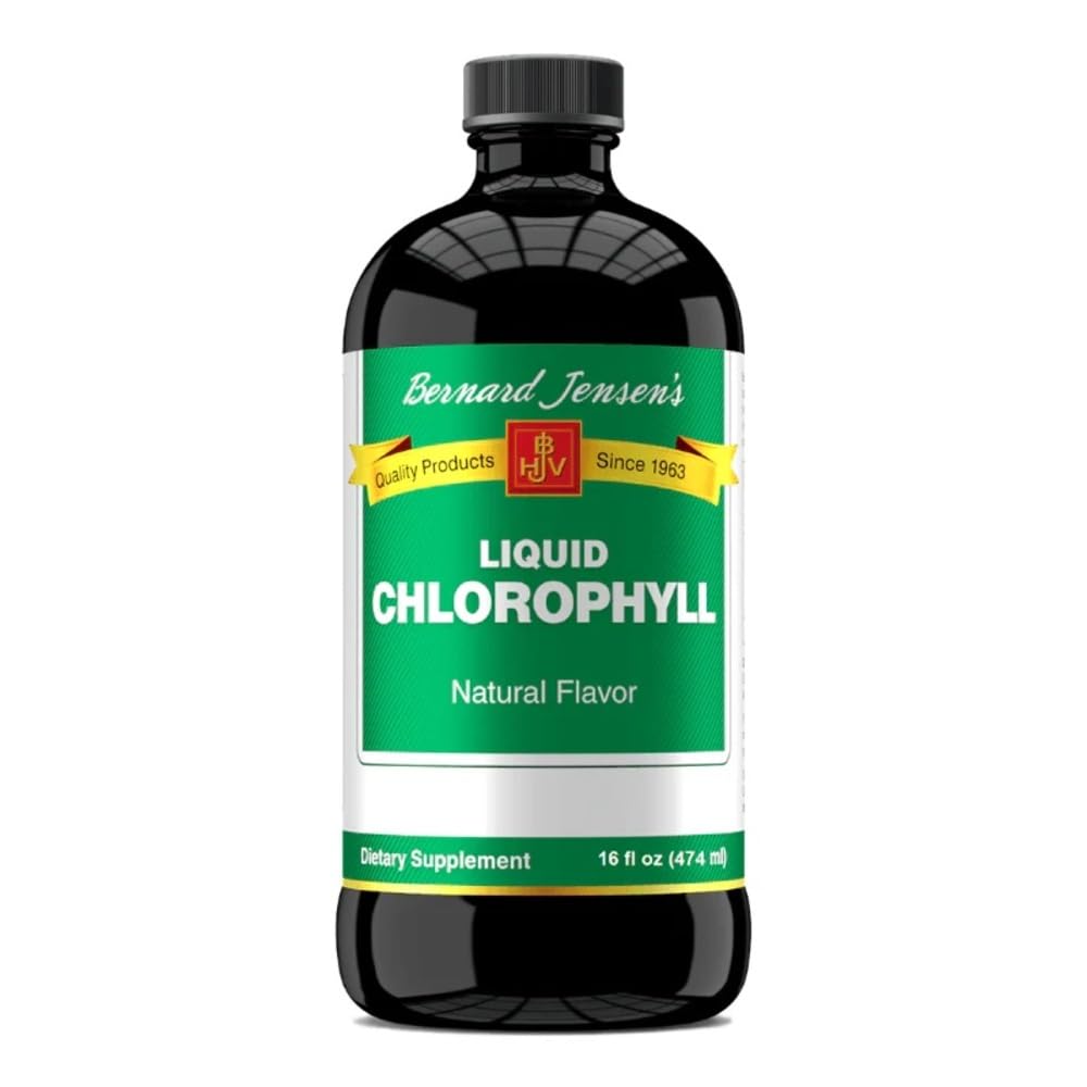 Bernard Jensens 100% reines natürliches Chlorophyll Aromaflüssigkeitsergänzung | fördert Alkaline Ph | Hilft, Blut | 16 flüssige Unze (474 ml) zu reinigen