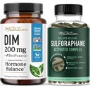 Sulforaphane Complex mit 200mg DIM Ergänzung für Enhanced Estrogen Balance für Frauen | Advanced Microbeadlet Technology Hormone Balance (60 Servierungen) mit Diindolylmethan Kapseln (120 Servietten)