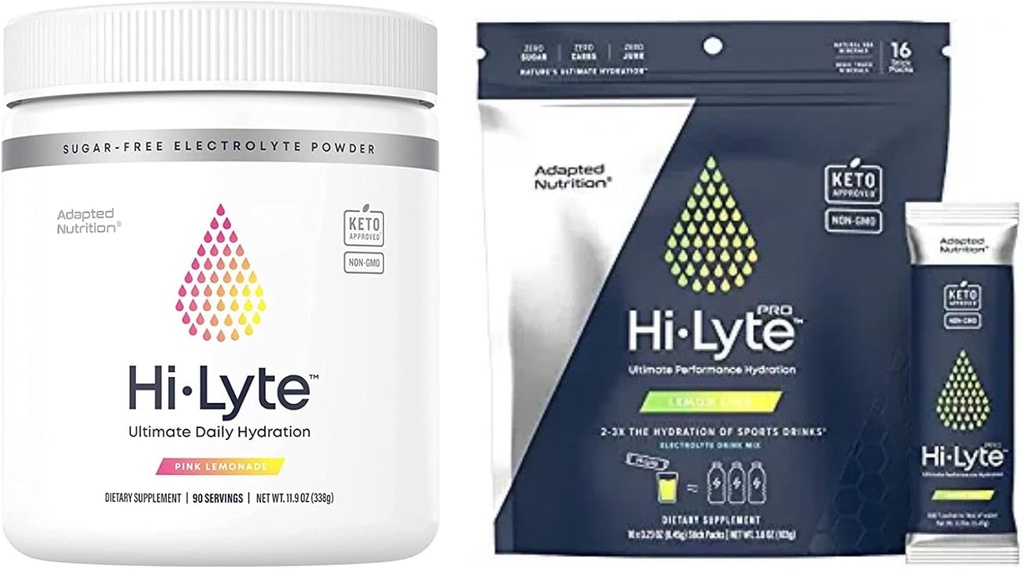 Kits d'hydratation Hi-Lyte Pro, 16 packs de boissons individuels , Orange , Kéto K1000 Poudre d'électrolyte , Supplément d'hydratation , Mélange de boissons
