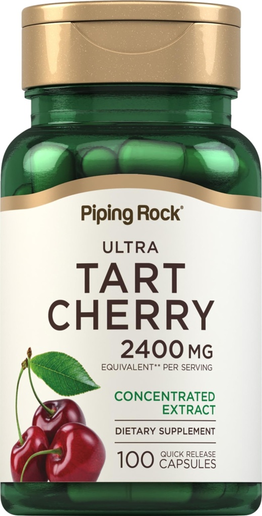 Piping Rock Tart Kirsch Extrakt Kapseln 2400 mg | 100 Pillen | Konzentrierte Saft Extrakt | Non-GMO, Gluten kostenlose Ergänzung