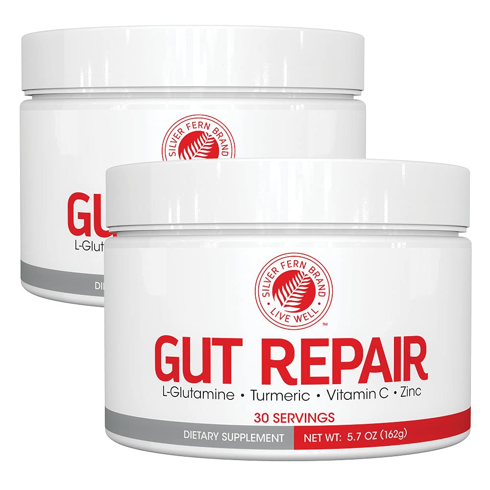 Silber Fern Gut Reparatur - Verdauungsergänzung Pulver - L-Glutamin, Curcumin, Zink & Ascorbinsäure (2 Tuben - 60 Portionen)