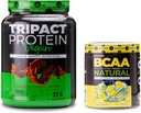 Nutrologie TRIPACT Poudre de protéines végétales, pour les shakes de protéines végétales, beurre d'arachides au chocolat (20 portions) BCAA Poudre de BCAA naturelle, à base végétale, limonade (30 portions)