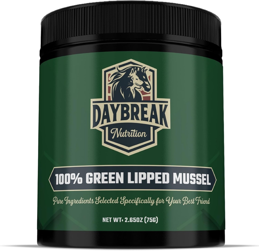 Poudre de moules lipées vert pur pour chiens et chats - 100% de moules lipées vert Nouvelle-Zélande - Supplément anti-inflammatoire et vitamines pour aider votre animal à traiter l'arthrite, soulagement de la douleur articulaire - 75 Grams