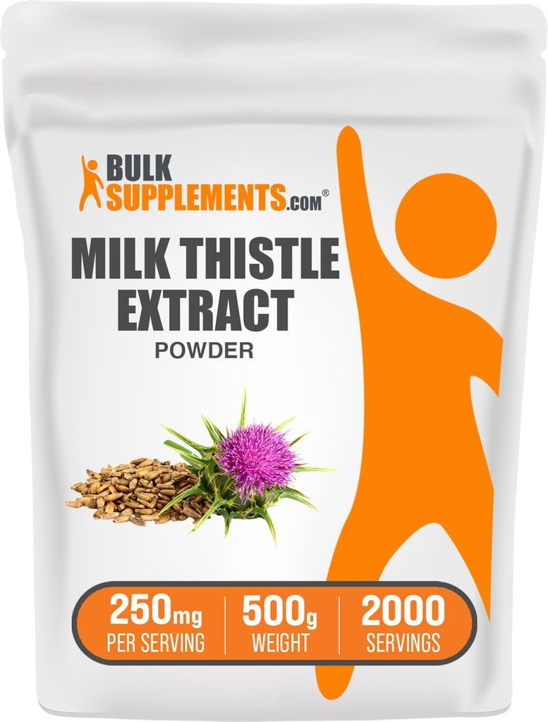 BulkSupplements.com Milchdistelextrakt Pulver - Kräuterergänzung, Milchdistelergänzung - Glutenfrei, 250mg pro Servierung, 500g (1.1 lbs) (Pack von 1)