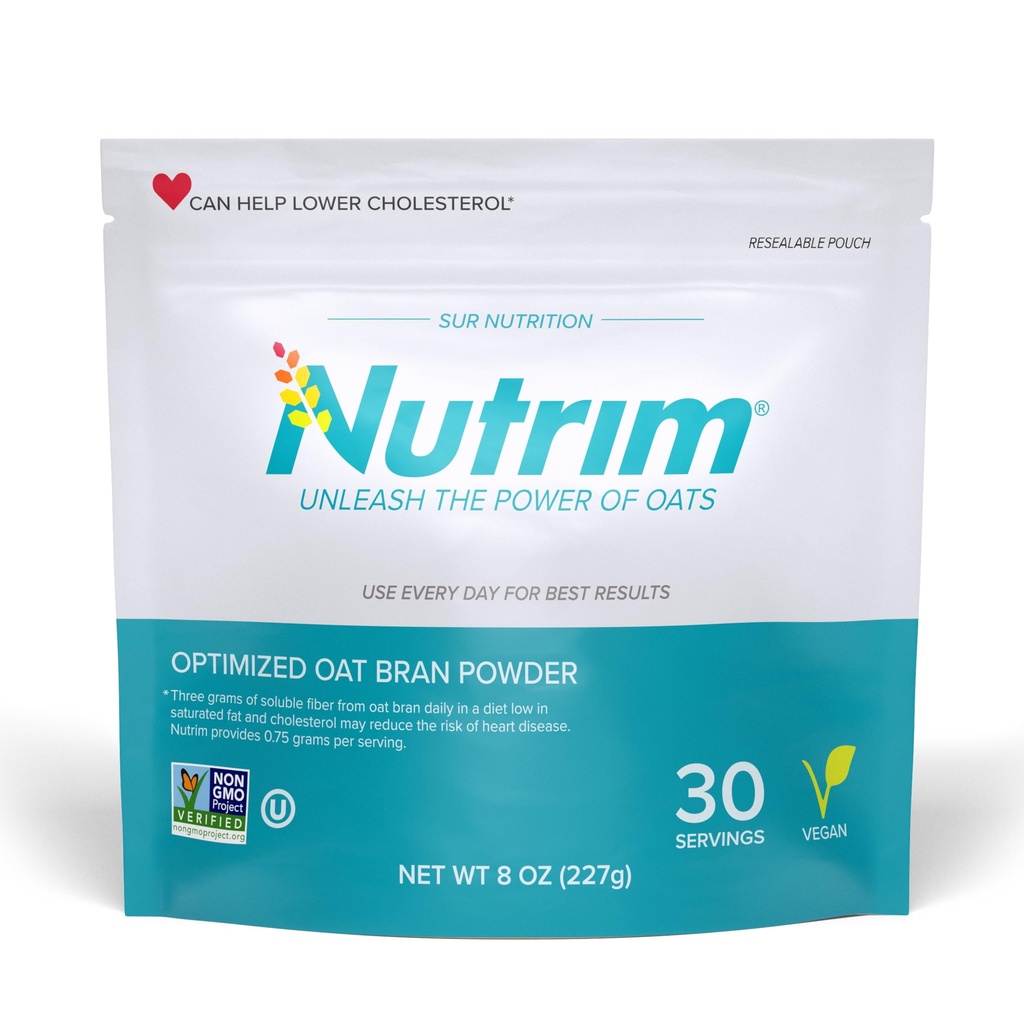 Nutrim Oat Bran Pulver mit 750mg Beta Glucan per Servieren - Easy-Mix Soluble Fiber für Cholesterol Management & Immununterstützung - Herzgesundes, Non-GMO & Vegan Oatmeal Pulver