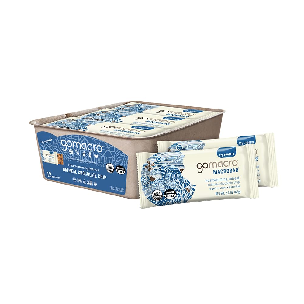 Gomacro, Ernährung Bar Haferflocken Schokolade Chip Organic 12 Count, 2.3 Unze