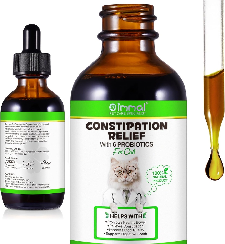 Cat Constipation Relief, 2 Fl Oz Constipation Relief für Katze, Cat Laxative, Cat Laxative Constipation Relief, Hocker Softener, unterstützt Verdauungsgesundheit