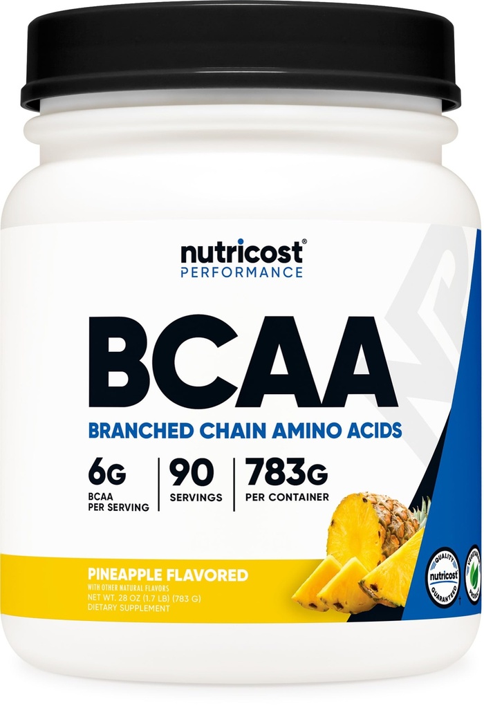 Nutricost BCAA Poudre (Pineapple, 90 portions) - Rapport optimal 2:1:1