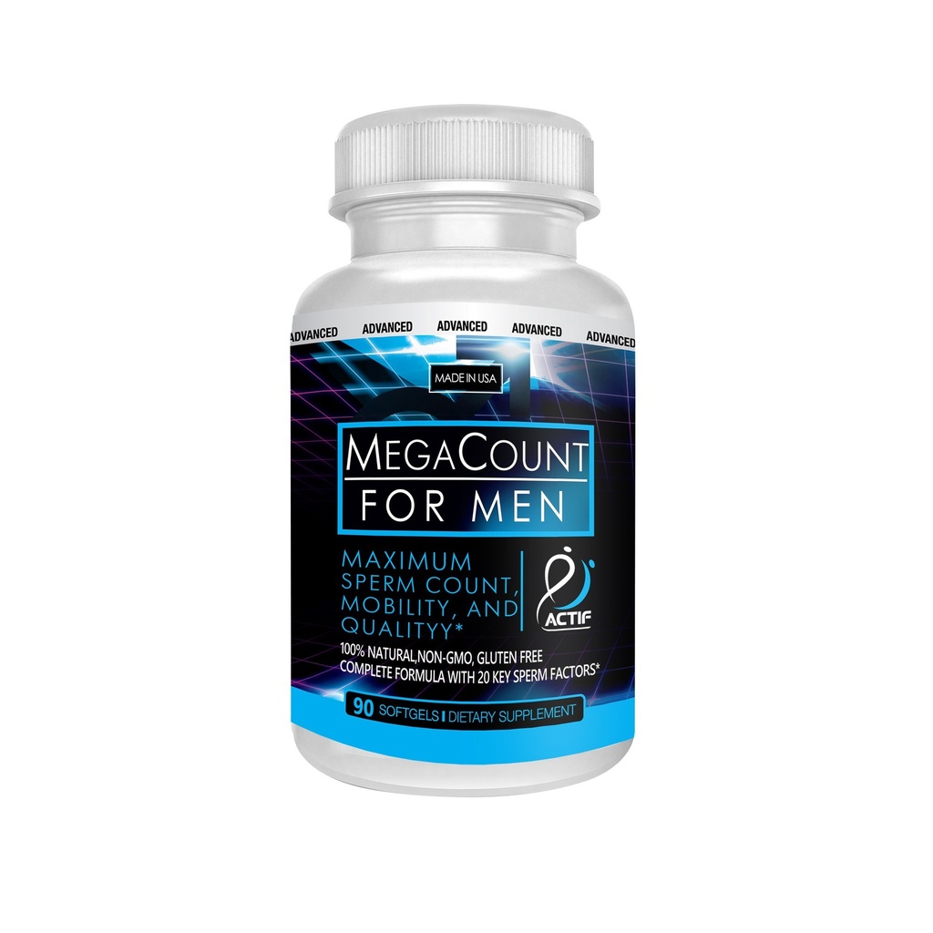 ACTIF MegaCount für Männer - maximale Fertilitätsunterstützung und Spermienzähler, klinisch getestet, um Spermienzahl und Beweglichkeit zu verbessern - Non-GMO, Made in USA, 90 Count