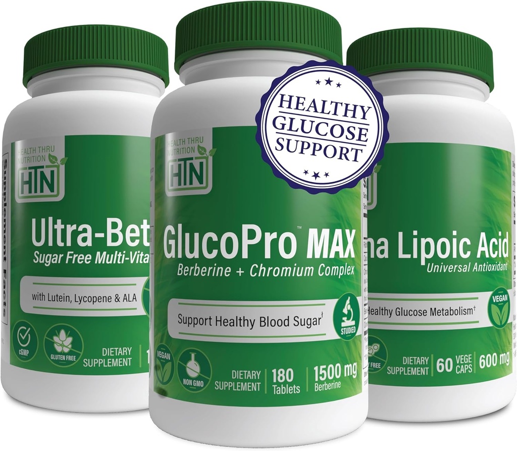 Gesunde Glucose Metabolism Booster Pack mit GlucoPro Max, Alpha Lipoic Acid & Ultra-Betic MultiVitamin