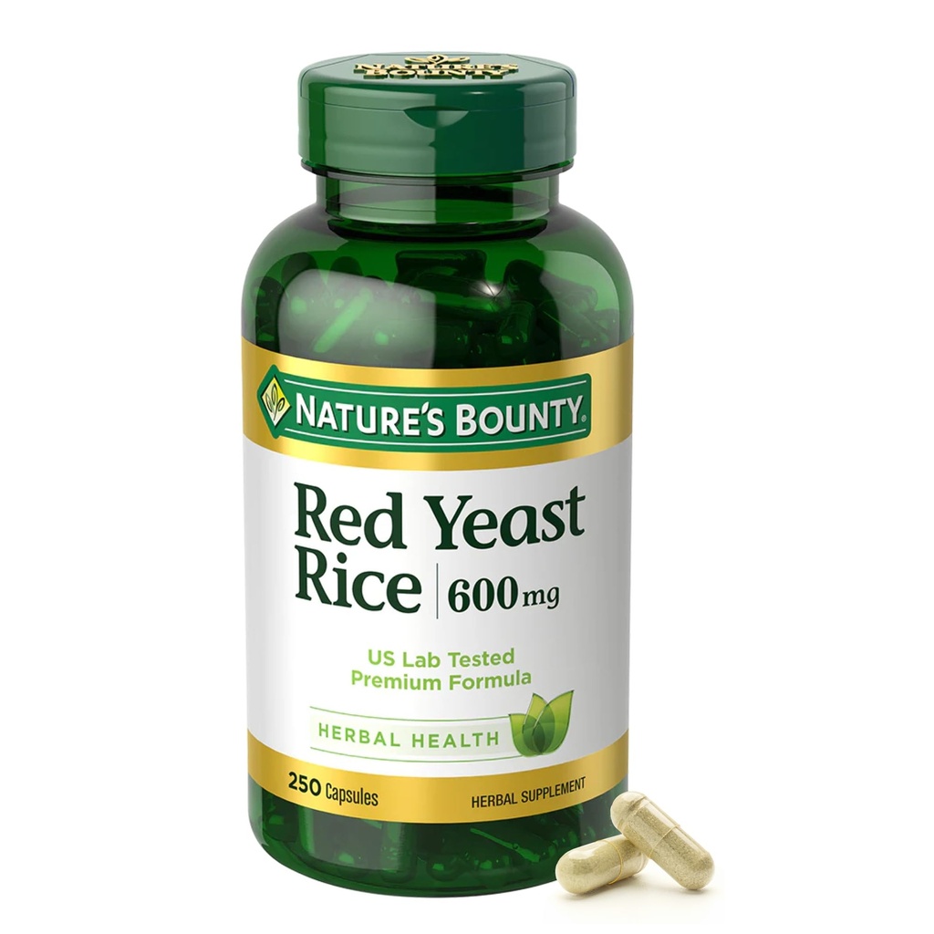 Nature's Bounty Red Yeast Rice, Kräuterergänzung, 600mg, 250 Kapseln