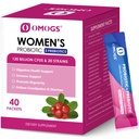 OMOGS Probiotique pour femmes, 120-Billion-UCF, 18 souches, avec 3 prébiotiques et extrait de canneberge, aide pour le booster immunitaire, la santé digestive, la santé gustative et la santé vaginale