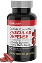 Nattokinase Supplement Capsules d'oxyde nitrique Extrait de racine de betterave High Potency Lumbrokinase & Bromelain Enzymes systémiques Mélange d'oxyde nitrique Propre et fluide Défense vasculaire 60 Caps 30 Serviages