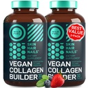 Comprimés de rappel de collagène végétalien - Suppléments de collagène végétalien sans cruauté - Biotine, Superalimentaire biologique, Vitamines de collagène végétale pour la peau, les cheveux, les ongles - 2-pack, 60 pilules de collagène végétalien