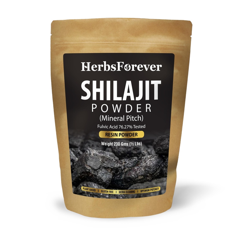 Herbsforever Shilajit Pulver Mineral Pitch Antioxidant Allgemeine Wellness Konzentrat Extrakt 6:1 8,11 oz 230 GMS
